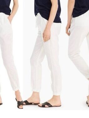 J. Crew size 10 TALL linen Point Sur joggers.